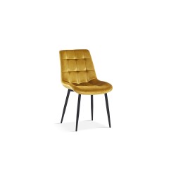 Chaise Juta Velours Or – 82×50×59 cm, Velours luxueux & Pieds métal