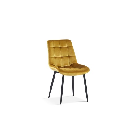 Chaise Juta Velours Or – 82×50×59 cm, Velours luxueux & Pieds métal