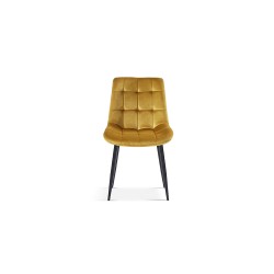 Chaise Juta Velours Or – 82×50×59 cm, Velours luxueux & Pieds métal