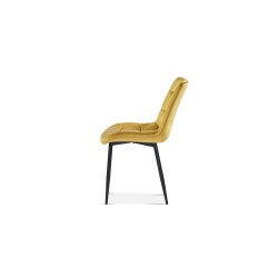 Chaise Juta Velours Or – 82×50×59 cm, Velours luxueux & Pieds métal