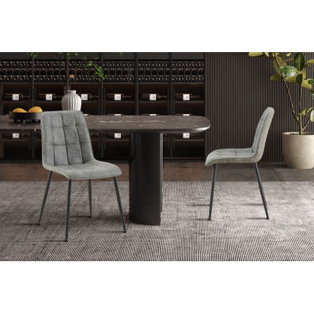 Chaise Furas Vintage PU Gris – 75×47×53,5 cm, élégante & confortable