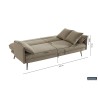 canapé-lit, Sivas, beige, gris, canapé convertible, mousse froide, bois d’eucalyptus, canapé gain de place, couchage d’appoint