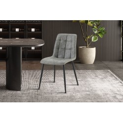 Chaise Furas Vintage PU Gris – 75×47×53,5 cm, élégante & confortable