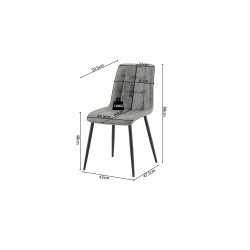 Chaise Furas Vintage PU Gris – 75×47×53,5 cm, élégante & confortable