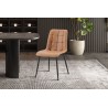 2 chaises Furas Vintage PU Cognac – Similicuir & métal, H 88 × L 46,5 × P 59,5 cm, lot