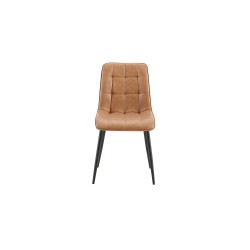 2 chaises Furas Vintage PU Cognac – Similicuir & métal, H 88 × L 46,5 × P 59,5 cm, lot