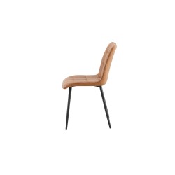 2 chaises Furas Vintage PU Cognac – Similicuir & métal, H 88 × L 46,5 × P 59,5 cm, lot