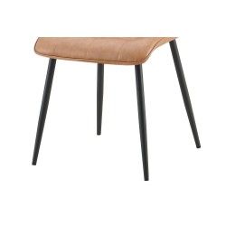 2 chaises Furas Vintage PU Cognac – Similicuir & métal, H 88 × L 46,5 × P 59,5 cm, lot
