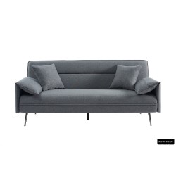 canapé-lit, Sivas, beige, gris, canapé convertible, mousse froide, bois d’eucalyptus, canapé gain de place, couchage d’appoint