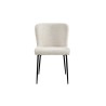 Chaise Lisa Bouclé Écru – Velours & métal, H 85 × L 50 × P 62 cm