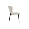 Chaise Lisa Bouclé Écru – Velours & métal, H 85 × L 50 × P 62 cm