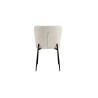 Chaise Lisa Bouclé Écru – Velours & métal, H 85 × L 50 × P 62 cm