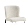 Chaise Lisa Bouclé Écru – Velours & métal, H 85 × L 50 × P 62 cm