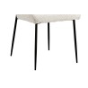Chaise Lisa Bouclé Écru – Velours & métal, H 85 × L 50 × P 62 cm