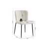 Chaise Lisa Bouclé Écru – Velours & métal, H 85 × L 50 × P 62 cm