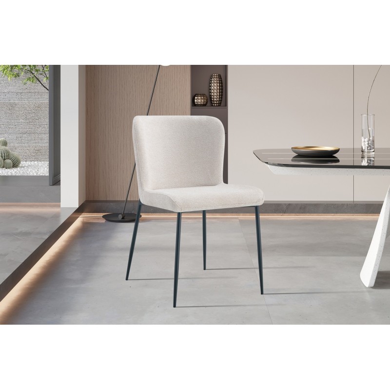 Chaise Lisa Tissu Fabb Raven Beige – 85×50×62 cm, chic & confortable