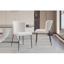 Chaise Lisa Tissu Fabb Raven Beige – 85×50×62 cm, chic & confortable