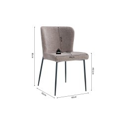 Chaise Lisa Tissu Fabb Raven Sand – 85 × 50 × 62 cm, élégante & confortable