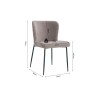 Chaise Lisa Tissu Fabb Raven Sand – 85 × 50 × 62 cm, élégante & confortable