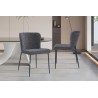Chaise Lisa Tissu Fabb Raven Gris foncé – H 85 × L 50 × P 62 cm, tissu & métal