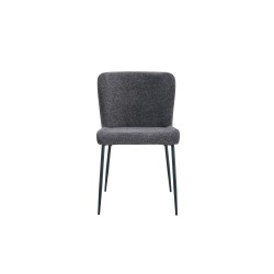 Chaise Lisa Tissu Fabb Raven Gris foncé – H 85 × L 50 × P 62 cm, tissu & métal