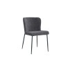 Chaise Lisa Tissu Fabb Raven Gris foncé – H 85 × L 50 × P 62 cm, tissu & métal