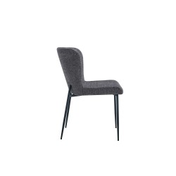 Chaise Lisa Tissu Fabb Raven Gris foncé – H 85 × L 50 × P 62 cm, tissu & métal