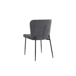 Chaise Lisa Tissu Fabb Raven Gris foncé – H 85 × L 50 × P 62 cm, tissu & métal