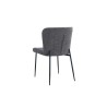 Chaise Lisa Tissu Fabb Raven Gris foncé – H 85 × L 50 × P 62 cm, tissu & métal