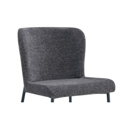 Chaise Lisa Tissu Fabb Raven Gris foncé – H 85 × L 50 × P 62 cm, tissu & métal
