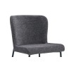 Chaise Lisa Tissu Fabb Raven Gris foncé – H 85 × L 50 × P 62 cm, tissu & métal