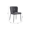Chaise Lisa Tissu Fabb Raven Gris foncé – H 85 × L 50 × P 62 cm, tissu & métal
