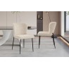 Chaise Lisa Bouclé Beige – pieds métal, 85 × 50 × 62 cm, confort et style