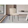 Chaise Lisa Bouclé Beige – pieds métal, 85 × 50 × 62 cm, confort et style