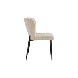 Chaise Lisa Bouclé Beige – pieds métal, 85 × 50 × 62 cm, confort et style