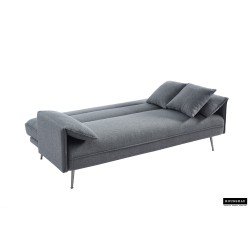 canapé-lit, Sivas, beige, gris, canapé convertible, mousse froide, bois d’eucalyptus, canapé gain de place, couchage d’appoint