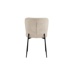 Chaise Lisa Bouclé Beige – pieds métal, 85 × 50 × 62 cm, confort et style