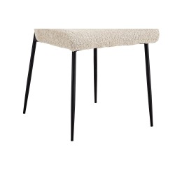 Chaise Lisa Bouclé Beige – pieds métal, 85 × 50 × 62 cm, confort et style