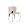 Chaise Lisa Bouclé Beige – pieds métal, 85 × 50 × 62 cm, confort et style