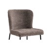 Chaise Lisa Bouclé Sable – tissu bouclé & pieds métal, 85×50×62 cm