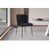 Chaise Lisa Bouclé Gris Foncé – 85×50×62 cm, tissu bouclé & pieds métal