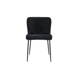 Chaise Lisa Bouclé Gris Foncé – 85×50×62 cm, tissu bouclé & pieds métal