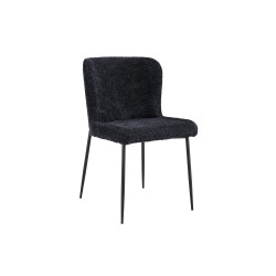 Chaise Lisa Bouclé Gris Foncé – 85×50×62 cm, tissu bouclé & pieds métal