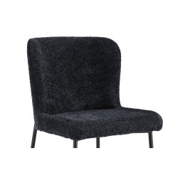 Chaise Lisa Bouclé Gris Foncé – 85×50×62 cm, tissu bouclé & pieds métal