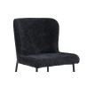 Chaise Lisa Bouclé Gris Foncé – 85×50×62 cm, tissu bouclé & pieds métal