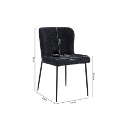 Chaise Lisa Bouclé Gris Foncé – 85×50×62 cm, tissu bouclé & pieds métal