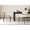 Chaise Antura Beige Ote Lisa – tissu & métal, 77×46×53 cm