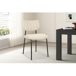 Chaise Antura Beige Ote Lisa – tissu & métal, 77×46×53 cm