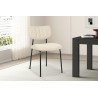 Chaise Antura Beige Ote Lisa – tissu & métal, 77×46×53 cm