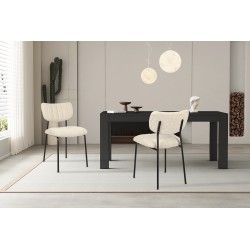 Chaise Antura Beige Ote Lisa – tissu & métal, 77×46×53 cm